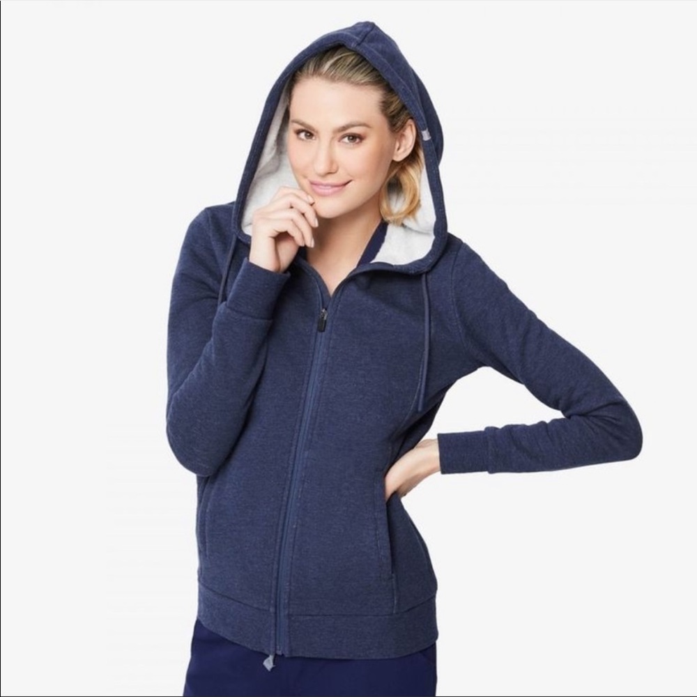 FIGS Essential Hoodie NWT Medium Navy Blue Zip Up Super Soft Sweatshirt